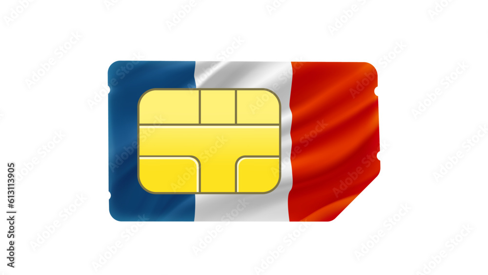 Aufkleber mobile operator sim card with iran flag. 3d vector illustration