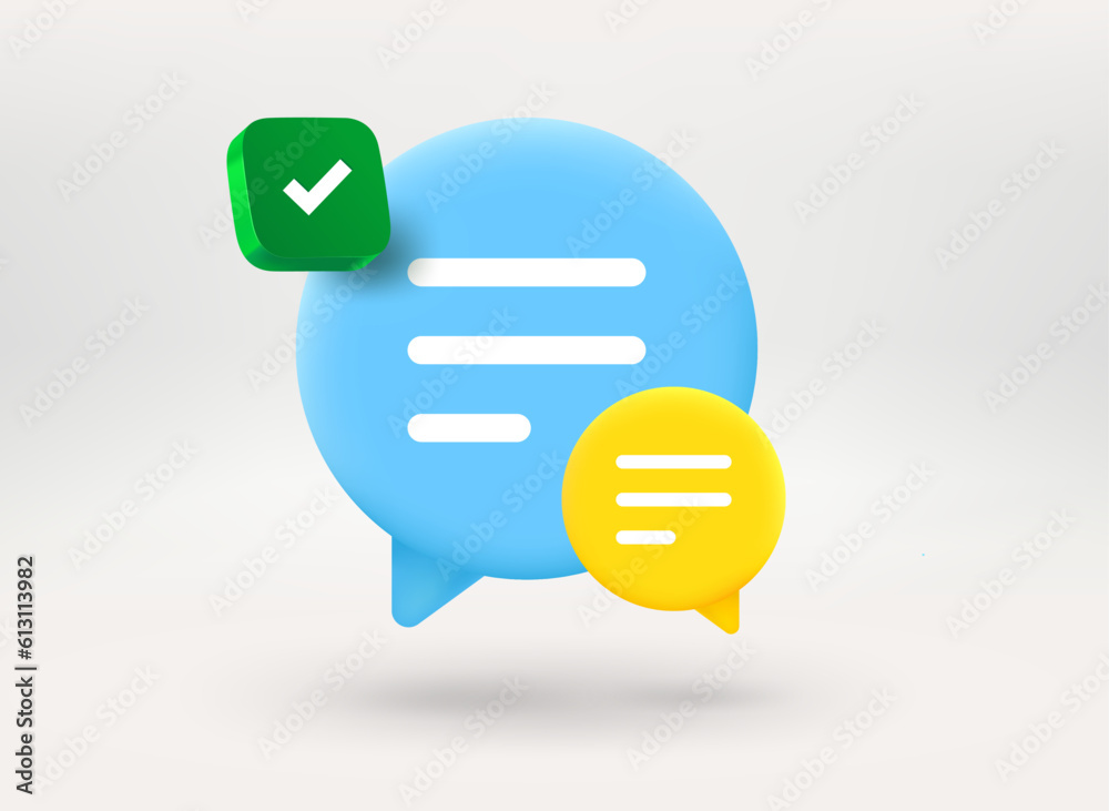 Aufkleber Speech bubble with NO word. Conversation concept. 3d vector illustration

