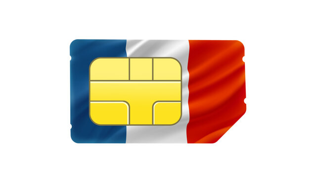 Mobile operator SIM card with Iran flag. 3d vector illustration