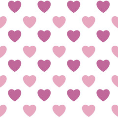 Seamless pink heart pattern background.Simple heart shape seamless pattern in diagonal arrangement. Love and romantic theme background.