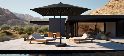 Parasol black on Terrace