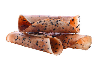 Square poppy seeds and sesame crackers isolated  transparent png