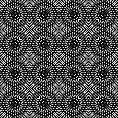 black and white seamless pattern geometric arts floral textile striped diamond design texture element print tile damask monochrome line pattern.