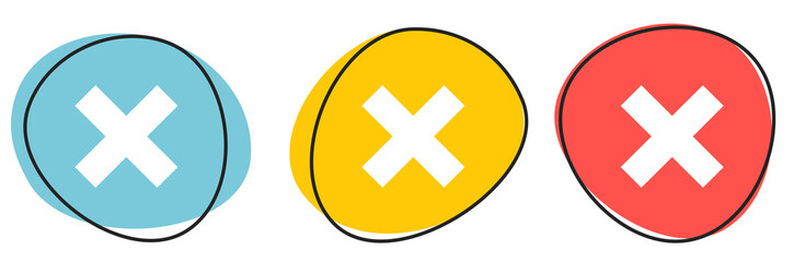 Button Banner für Website oder Business: Löschen, Abbrechen oder X