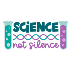 Science. Hand drawn motivation lettering phrase in modern calligraphy style. Inspiration slogan for print and poster design. Vector illustration. 