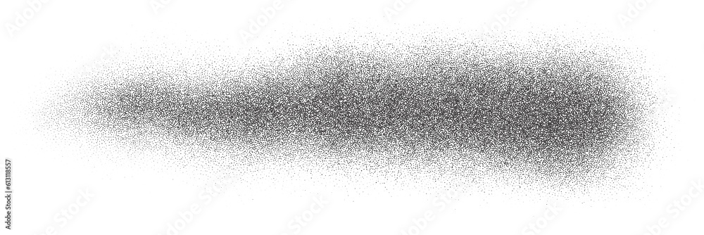 Poster noise effect with grain texture. shape with grain gradient and stipple shadow. dotted wave of paint.