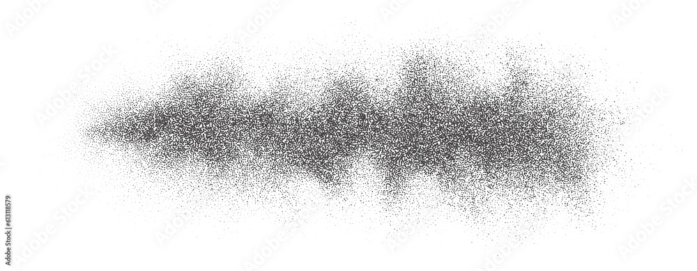 Poster noise effect with grain texture. shape with grain gradient and stipple shadow. dotted wave of paint.