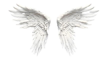 Angel Wings: White Feathered Symbol of Purity on a Transparent Background PNG	
