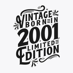Vintage Born in 2001, Born in Vintage 2001 Birthday Celebration