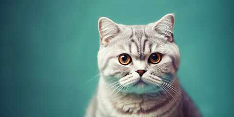 gray striped cat isolated on clean background