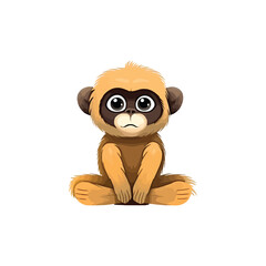 Fototapeta premium Quirky Gibbon: Playful 2D Illustration of a Charming Primate with Agile Limbs