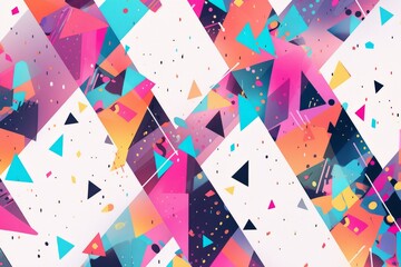 Obraz premium Vibrant flat geometric abstract background with a splash of colors, Generative AI