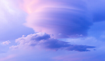 amazing blue sky with colorful cloud on sunset or sunrise, nature weather wallaper baclground