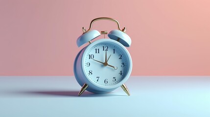 mechanical alarm clock on a colored background. Generative AI