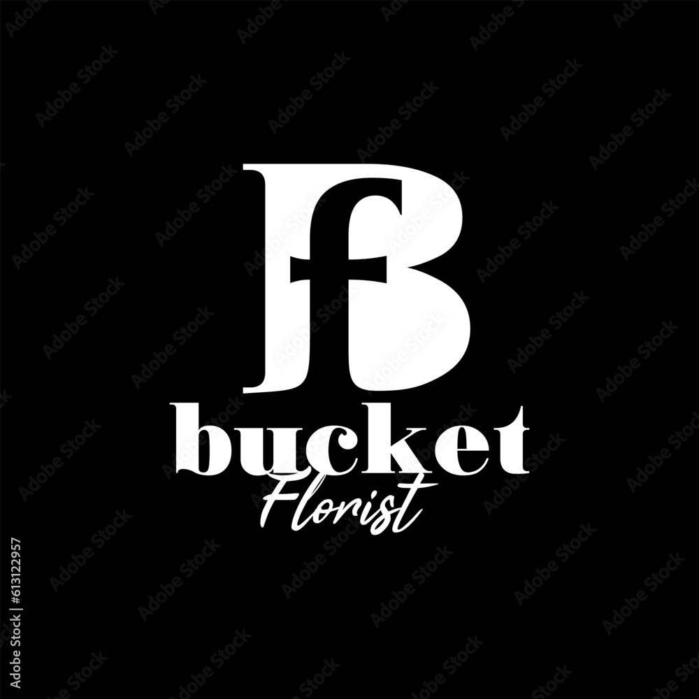 Poster bf letter for bucket florist logo design