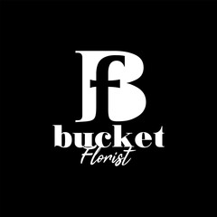 BF letter for bucket florist logo design - obrazy, fototapety, plakaty