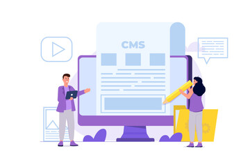 CMS, Content management concept. Vector illustration.