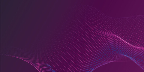 Technology background. Abstract digital particle wave. Futuristic dotted wave. Network connection structure. 3D rendering. Technology background vector.
