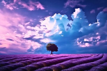 Fototapeta na wymiar lavender field and sky