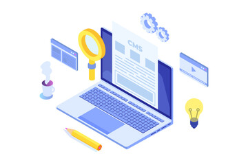 CMS, Content management concept. Vector illustration.