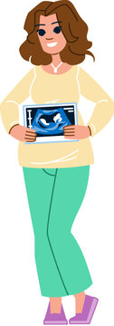 ultrasound maternity vector. pregnant baby, woman pregnancy, medical mother, sonogram child, care abdomen ultrasound maternity character. people flat cartoon illustration