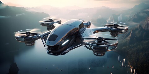 Obraz premium Personal transport of the future.Generative AI