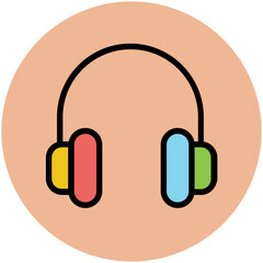 Premium flat rounded icon of music 