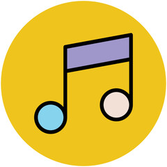 Premium flat rounded icon of music 