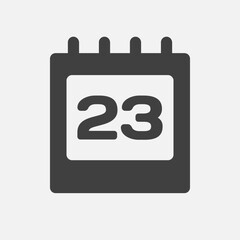 Icon page calendar day - number 23