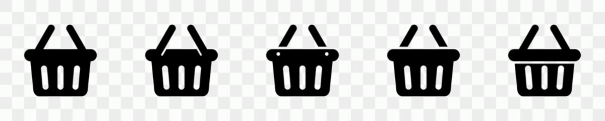 Shopping basket icon set. Buy button symbol. Online shopping. Vector illustration.