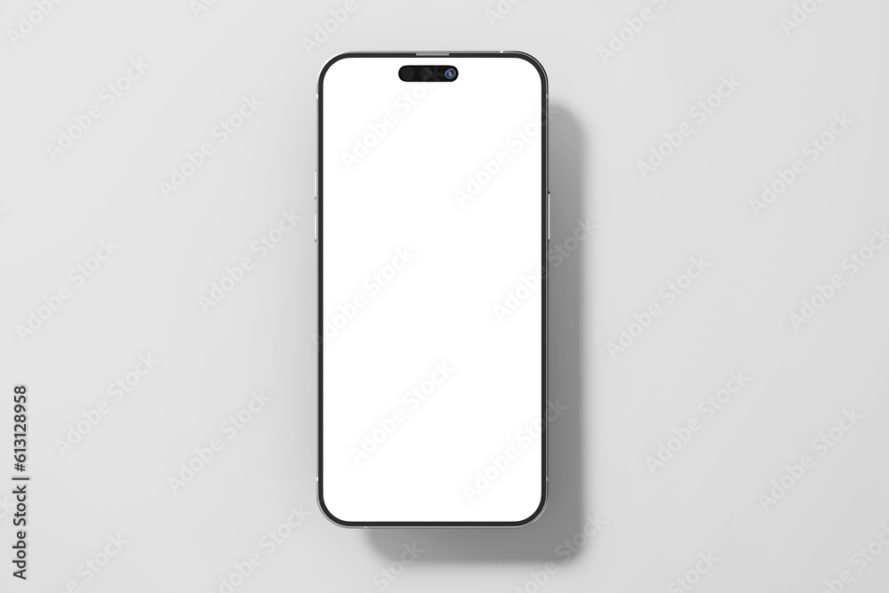 Wall mural realistic mobile phone 14 gadget device mockup blank digital screen display top view floating 3d ill