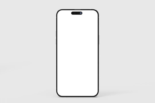 realistic mobile phone 14 gadget device mockup blank digital screen display front view 3d illustration render