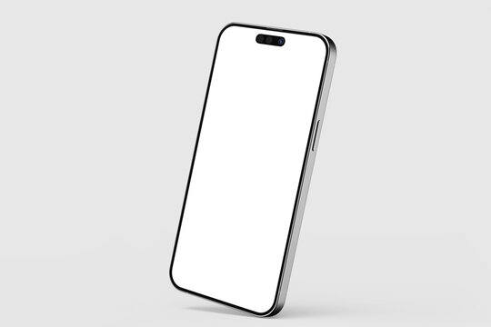 realistic mobile phone 14 gadget device mockup blank digital screen display floating view 3d illustration render
