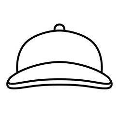Cute cap hat outline icon