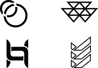 creative letter logo icon set. design for business of luxury, elegant, simple.