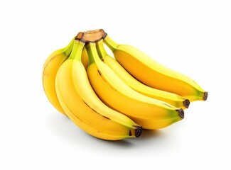 Bunch of bananas isolated on white background with clipping path and full depth of field created with Generative AI technology