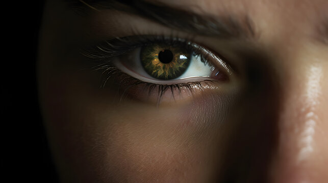 Close up of a female eye, AI-Generated Image