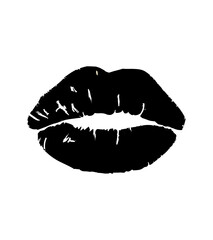 Obraz premium lips kiss silhouette.