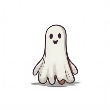 Simple mini cartoon ghost. Generative AI