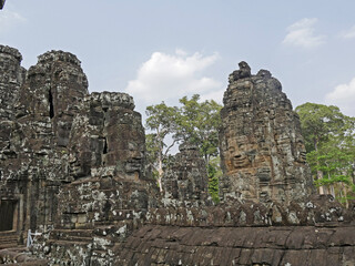 Fototapeta na wymiar BayonTemple, Siem Reap Province, Angkor's Temple Complex Site listed as World Heritage by Unesco in 1192, built by King Jayavarman VII between XIIth and XIIIth Century, Cambodia
