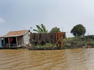 Floating Village on The Tonle Sap River, Siem Reap Province, Cambodia