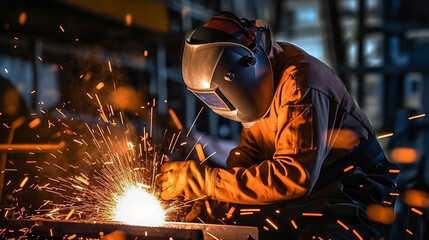 A welder is a professional working in the metal fabrication industry Generative AI