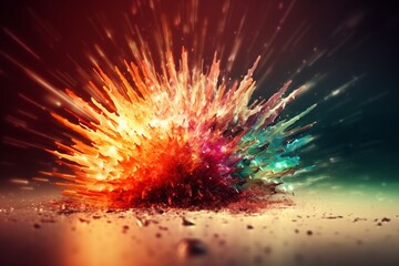 Dynamic Energy Burst with Vibrant Color and Explosive Motion Created with Generative AI