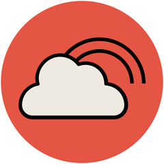 An eye catchy flat icon of partly cloudy 