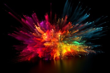 Obraz premium Dynamic Energy Burst with Vibrant Color and Explosive Motion Created with Generative AI