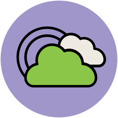 An eye catchy flat icon of partly cloudy 
