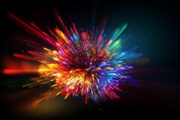 Obraz premium Dynamic Energy Burst with Vibrant Color and Explosive Motion Created with Generative AI