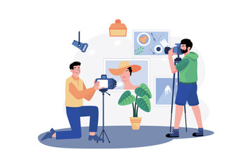 Friends attend a morning photography workshop