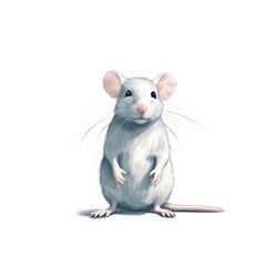 Mouse animal, rat, isolated on white. Generative AI