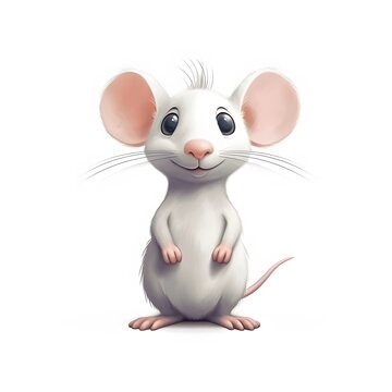 Mouse animal, rat, isolated on white. Generative AI
